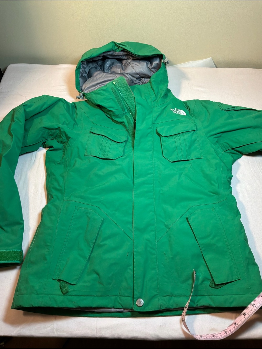 The North Face Decagon HyVent Ski Jacket W XS Green Waterproof Snow Coat F10
